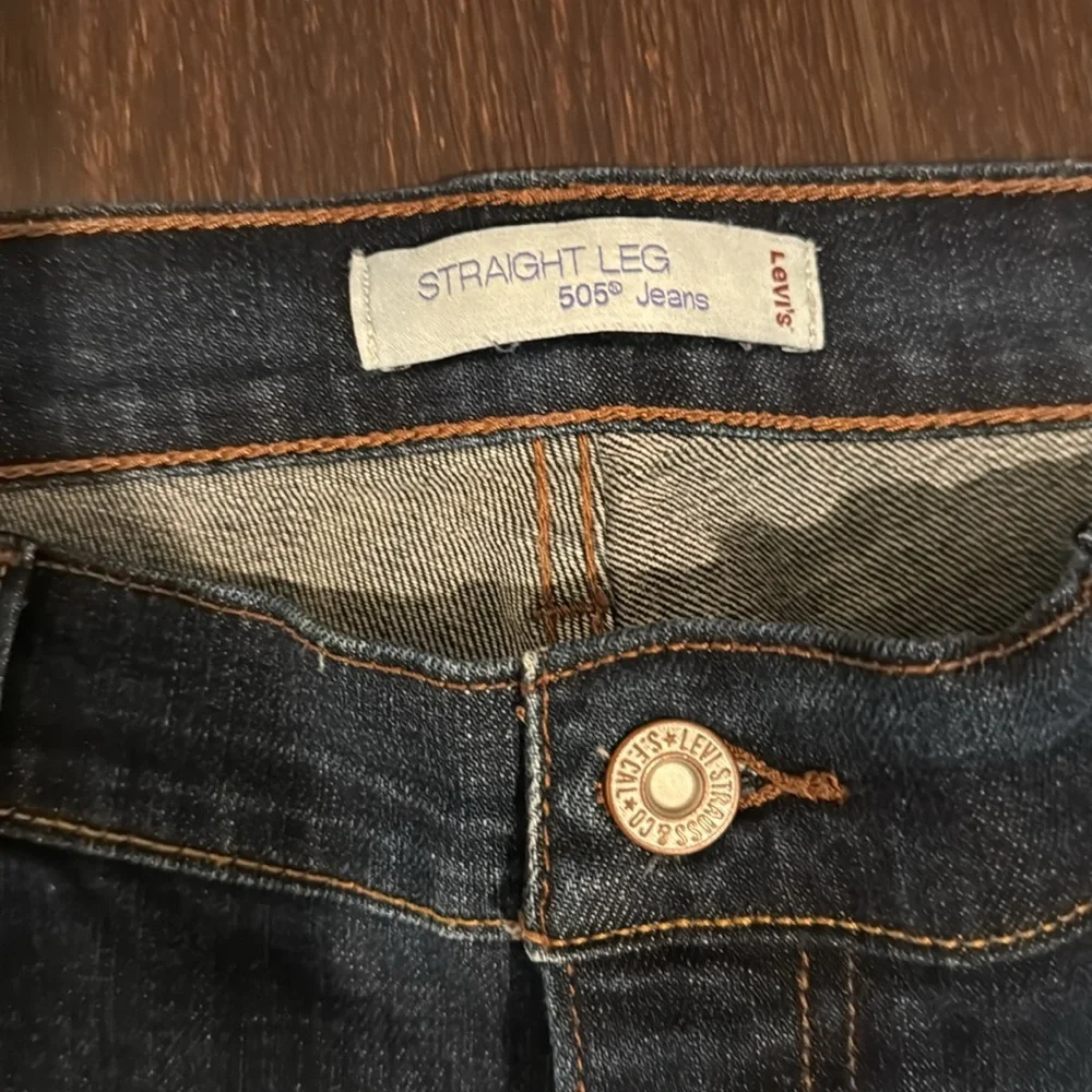 Levi 505 Straight Leg Jeans - 14 Short